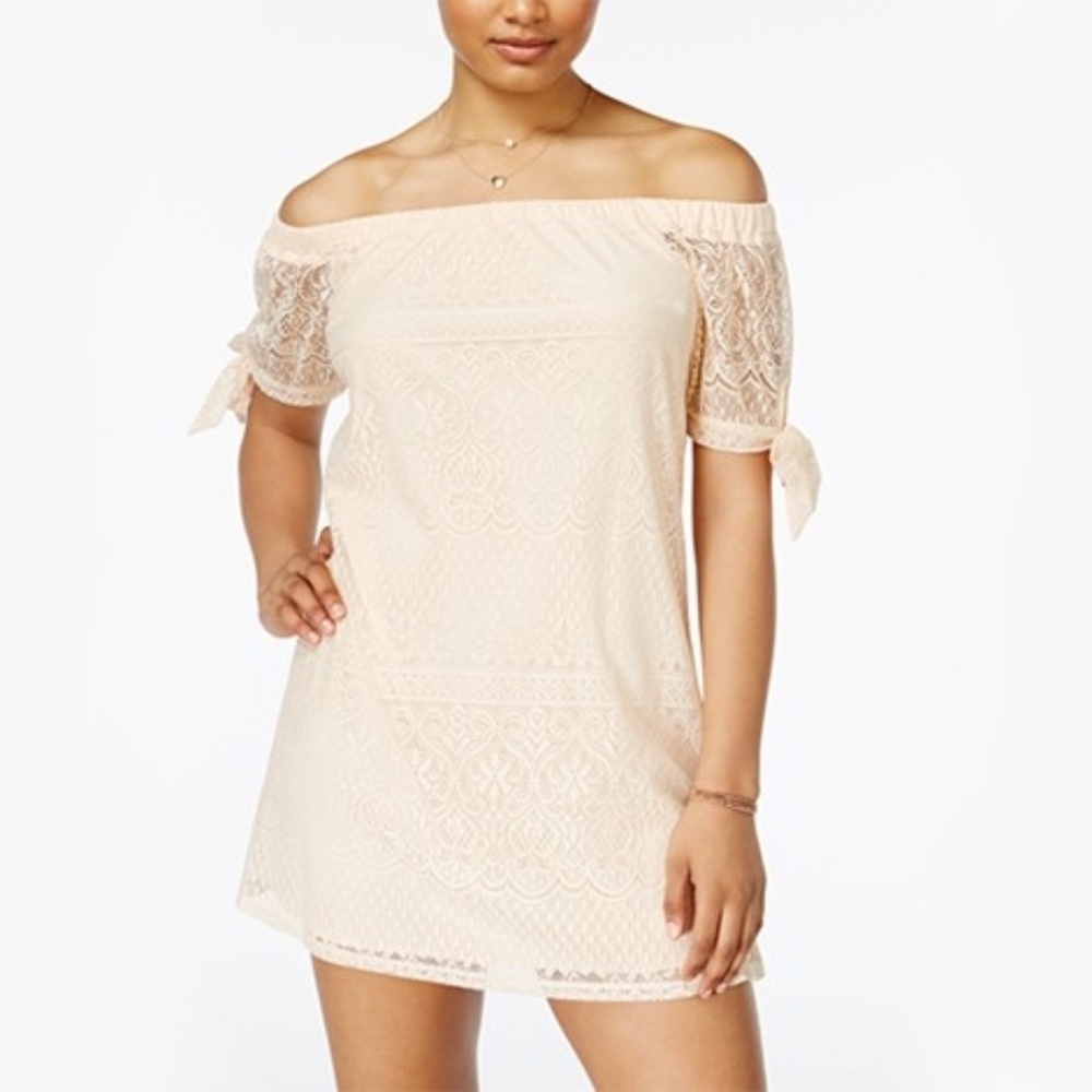 Sequin Hearts Off the Shoulder Dress